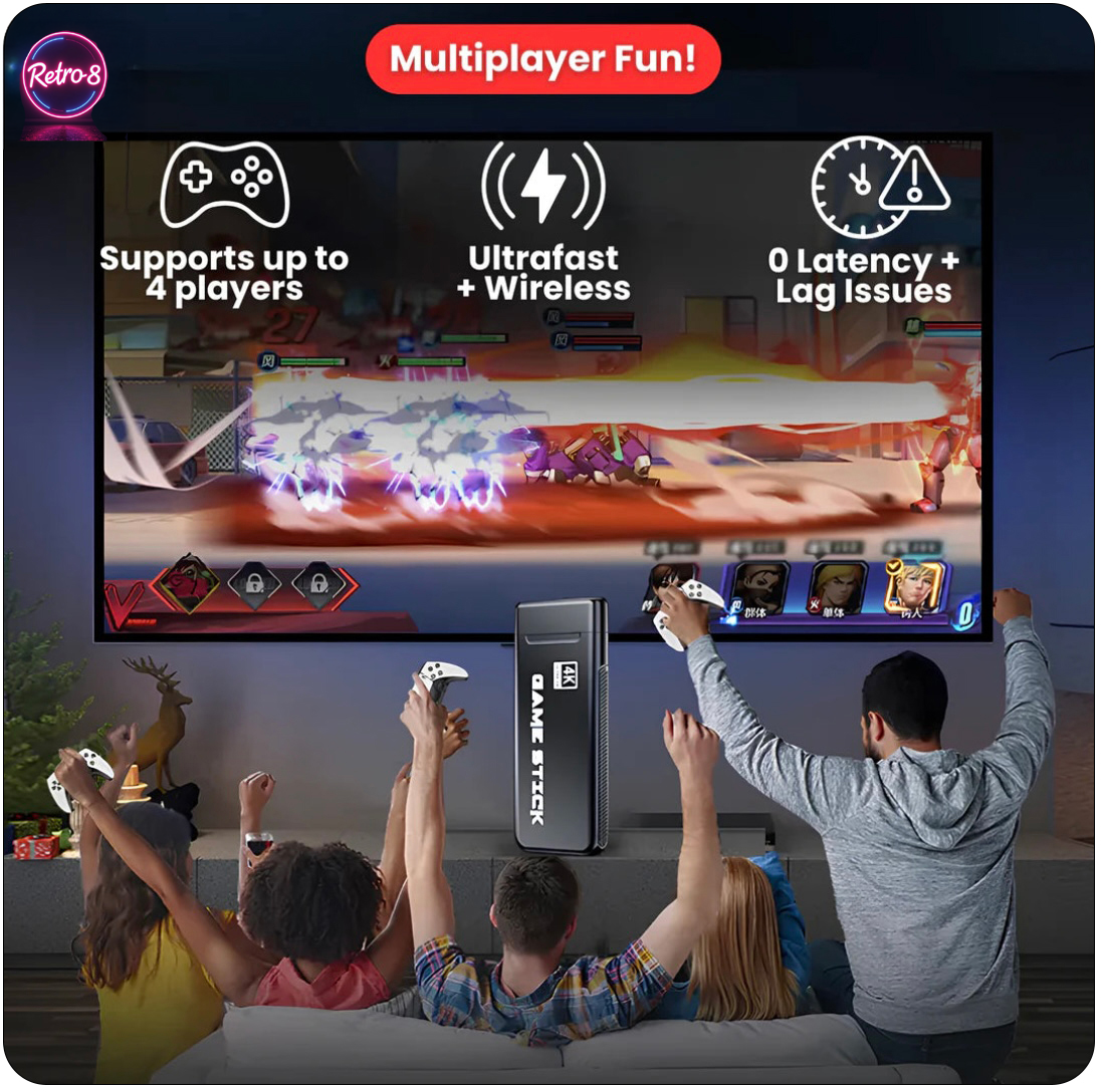 RetroCore™ 4K Gamestick Pro | 40,000+ Games &  2 Controllers